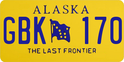 AK license plate GBK170
