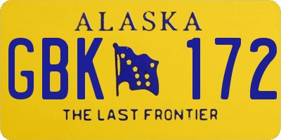 AK license plate GBK172