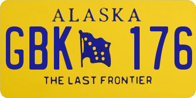 AK license plate GBK176
