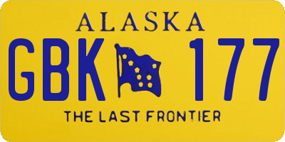 AK license plate GBK177