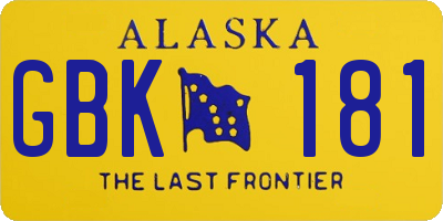 AK license plate GBK181