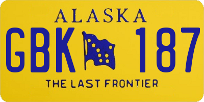 AK license plate GBK187