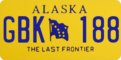 AK license plate GBK188