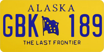 AK license plate GBK189