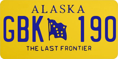 AK license plate GBK190