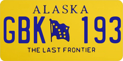 AK license plate GBK193