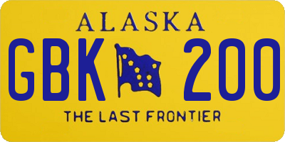 AK license plate GBK200