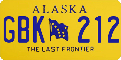 AK license plate GBK212