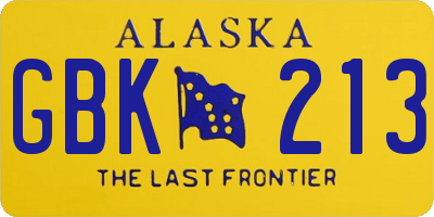AK license plate GBK213
