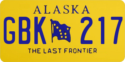 AK license plate GBK217