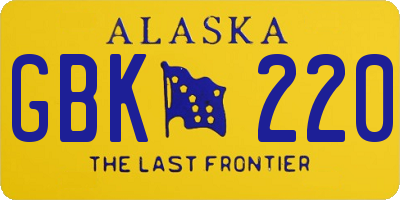 AK license plate GBK220