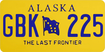 AK license plate GBK225