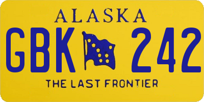 AK license plate GBK242