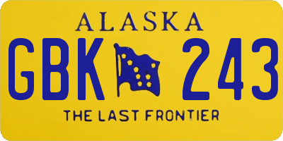 AK license plate GBK243