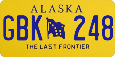 AK license plate GBK248