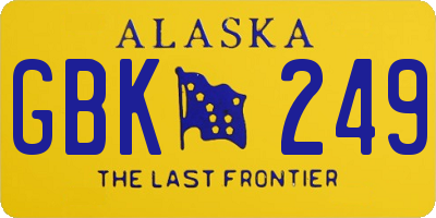 AK license plate GBK249