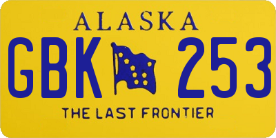 AK license plate GBK253