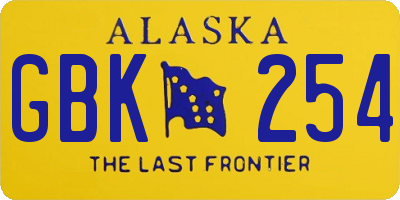 AK license plate GBK254