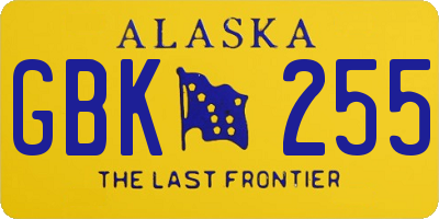 AK license plate GBK255