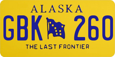AK license plate GBK260