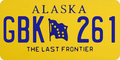 AK license plate GBK261