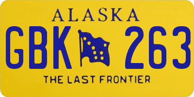 AK license plate GBK263