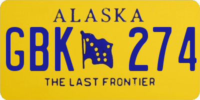 AK license plate GBK274