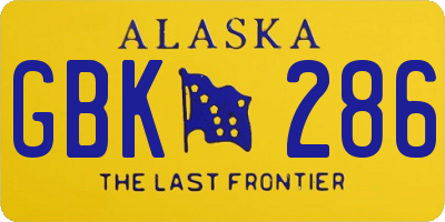 AK license plate GBK286