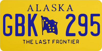 AK license plate GBK295