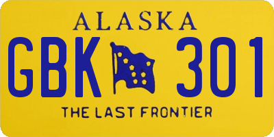 AK license plate GBK301