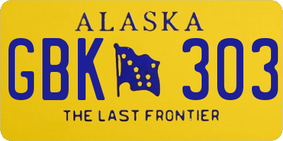 AK license plate GBK303