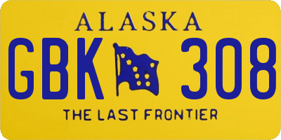 AK license plate GBK308