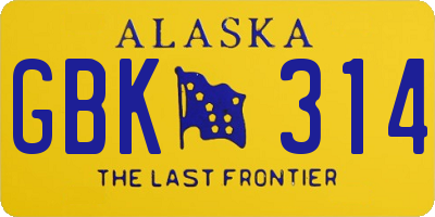AK license plate GBK314