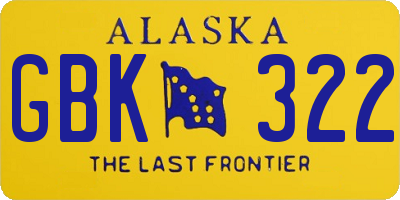 AK license plate GBK322