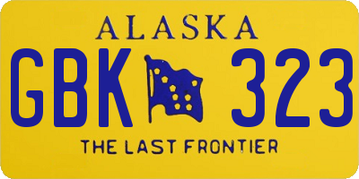 AK license plate GBK323