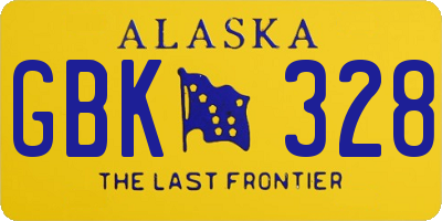 AK license plate GBK328