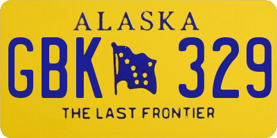 AK license plate GBK329