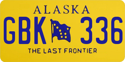 AK license plate GBK336