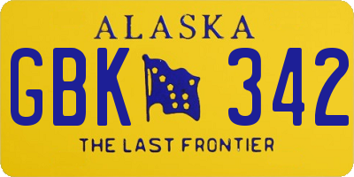 AK license plate GBK342