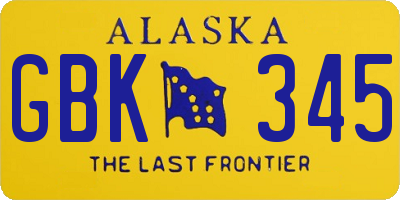 AK license plate GBK345