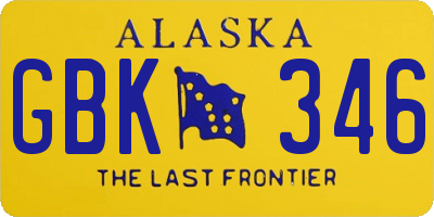 AK license plate GBK346