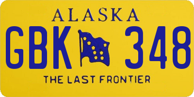 AK license plate GBK348