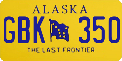 AK license plate GBK350