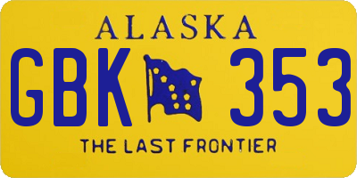 AK license plate GBK353