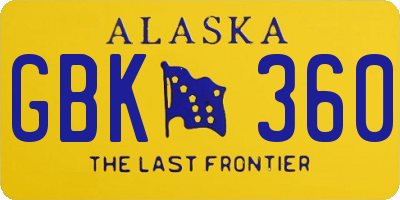 AK license plate GBK360