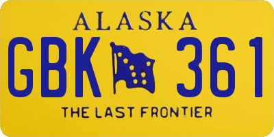 AK license plate GBK361
