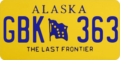 AK license plate GBK363