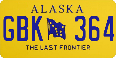 AK license plate GBK364
