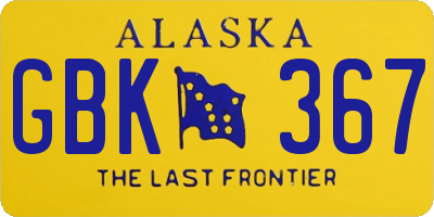 AK license plate GBK367