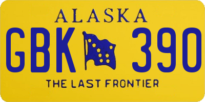 AK license plate GBK390